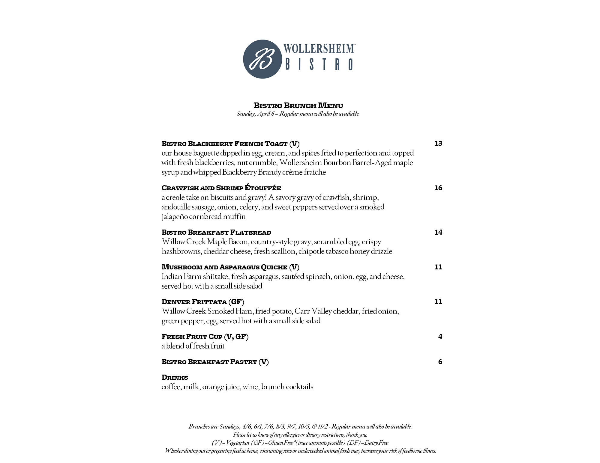 Bistro Brunch February 2