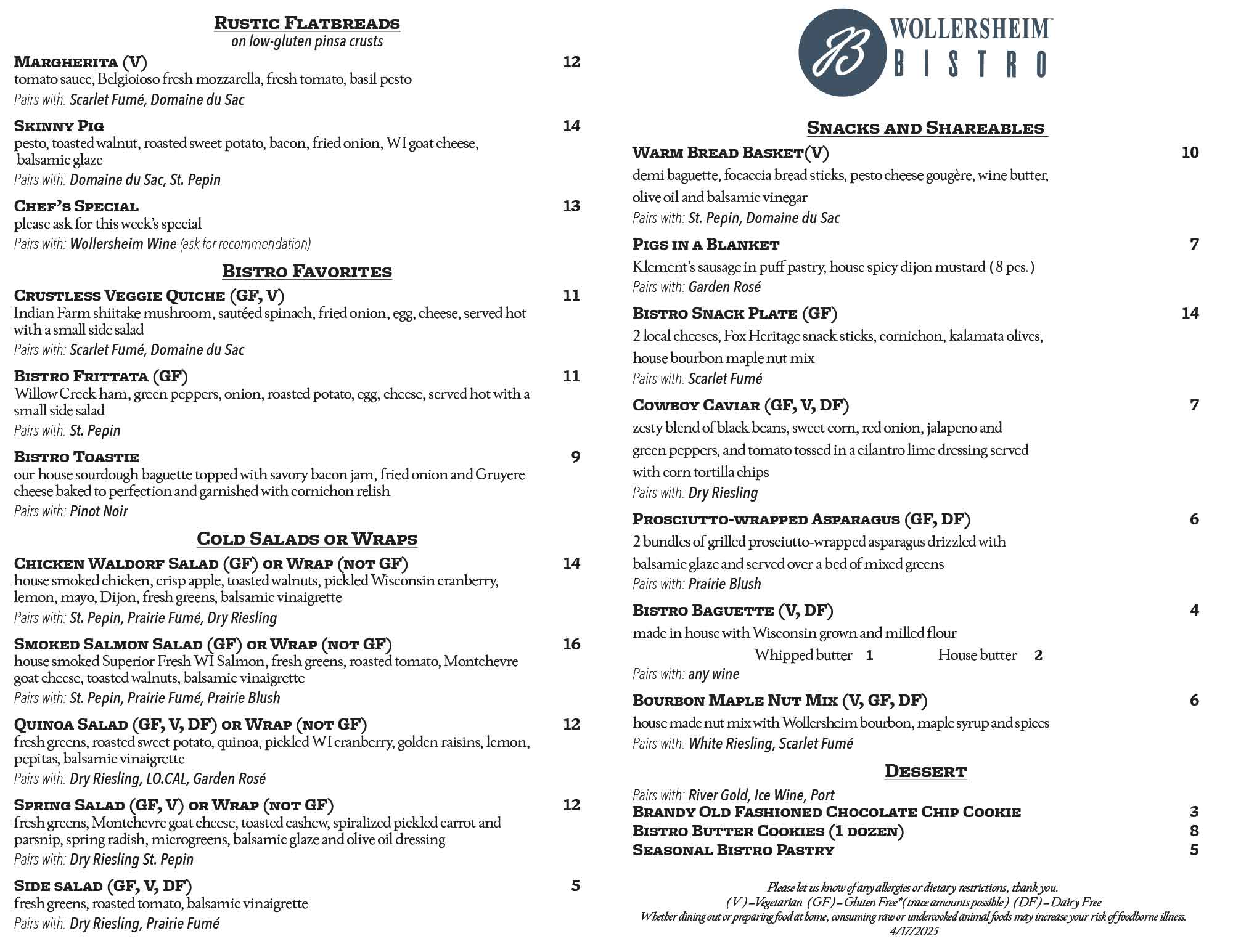 Bistro Menu May15